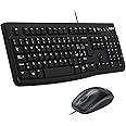 Logitech MK120 Combo Tastiera e Mouse con Filo per Windows, Mouse Ottico Cablato, Tastiera di Dimensioni Standard, USB Plug-a