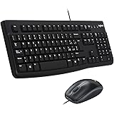 Logitech MK120 Combo Tastiera e Mouse con Filo per Windows, Mouse Ottico Cablato, Tastiera di Dimensioni Standard, USB Plug-a