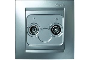 SIMONBRICO Simon Brico F1590487026 - Toma televisión intermedia aluminio