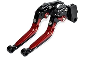 MTCRIGHTER Leva del freno pieghevole retrattile Leva della frizione per Kawasaki Ninja 500 Z500 2024, Realizzato in lega di alluminio CNC (Red)