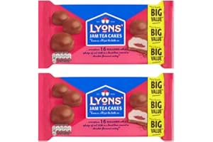 GREENEST Marshmallow Chocolate Cake Bundle Containing Lyons Jam Tea Cakes 200g 16 Cakes (2 Pack)