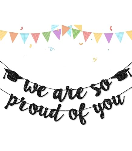 Abschlussbanner 'We Are So Proud Of You' – 180 X 40 Cm, Weiß, Aus Polyester