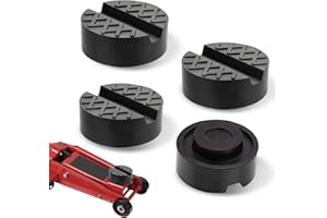 CARREUTY 4 Stück Wagenheber Gummiauflage,Universelle Auto Wagenheberauflagen mit rutschfeste Linien und Rillen für Fahrzeugheber Wagenheber Hebebühnen Rangierwagenheber (Schwarz)