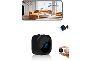 AOBOCAM Camera Espion,WiFi（2.4GHz） 4K HD Mini Caméra de Surveillance Interieur/Extérieur sans Fil avec Enregistrement Distance Discrete Mini Détection Mouvement/Vision Nocturne/Longue Batteries (S)