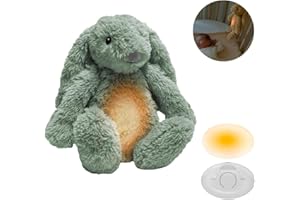 ZAZU - Ro le Lapin | Aide au Sommeil pour Bébé avec Batterie Rechargeable Veilleuse Multicolore, Sons Apaisants, Capteur de Pleurs, Arrêt Automatique & Charge USB-C (Vert)