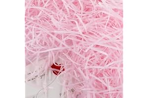 KDMNZOO 200g Rosa Raffiabast Geschreddertes Papier Für Geschenkbox Füllmaterial Geschenk, Füllmaterial Für Pakete Präsentkorb DIY Party Hamper Füllung