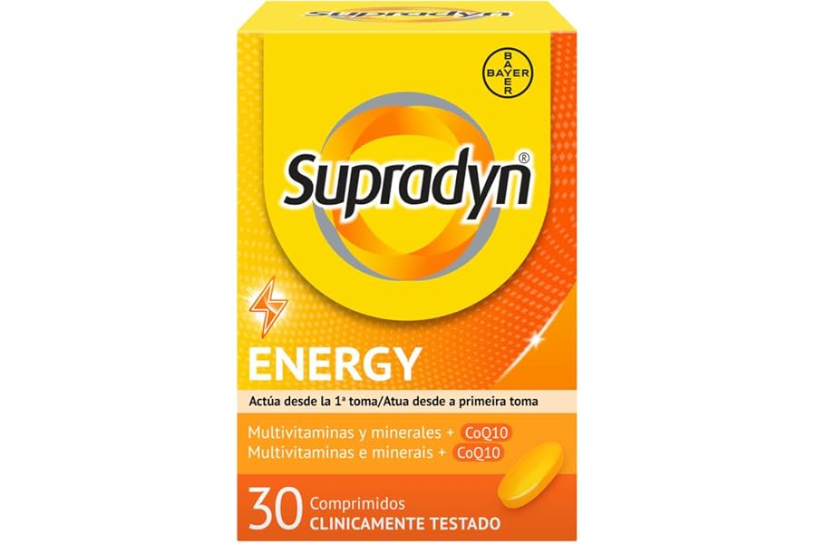 Supradyn Energy Multivitamínico para hombres y mujeres, Complejo Vitamínico Con Efecto Energía, 13 Vitaminas, 9 Minerales Y C