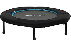 SPORTNOW Trampolín de Fitness Plegable Ø102 cm Cama Elástica con Marco de Acero Antideslizantes Carga 100 kg para Entrenamiento Piernas Cuerpo en Hogar Oficina Gimnasio