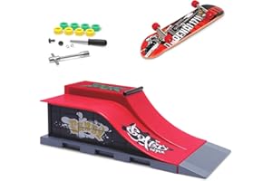 KETIEE Finger Skate Park Kit Juego de minimonopatín de Dedo con rampa y Otros Accesorios Diapasón de rampa Parque Juguete para Niños (E)