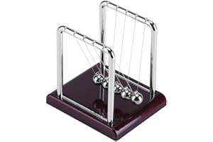 EMOSHAYOGA Newton wahadło, kołyska, balansowe, stalowe, balansowe, obrotowe, magnetyczne, z podstawą z tworzywa sztucznego, klasyczne kule wahadłowe z 5 kulkami, do biura, gadżetów dekoracyjnych, kolor srebrny