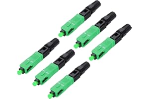 QUARKZMAN Conector Rápido de Fibra Óptica SC/APC, Adaptador Rápido de Fibra Óptica Monomodo SC Empotrado para Red CATV, Paquete de 6