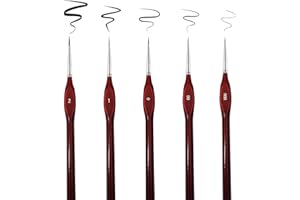 REEKNOKOL Pinceaux de Peinture Fins, pinceaux de Peinture Miniatures pour Aquarelle, Peinture à l'huile, Peinture d'art, Nail Art, Peinture de modèle à l'échelle, Dessin au Trait (5 pièces-Rouge)