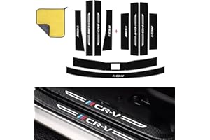 ENFILY 10Pcs Auto Carbon Fiber Tür Sill Kick Plates Protector +Rear Guard Plate for Honda CRV 2017-2023, Welcome Pedal, Scuff Guard Non-Slip Auto Styling Decoration Stickers Accessory