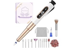 Denabuty Ponceuse pour Ongles Sans Fil, 12 en 1 Lime a Ongle Electrique Professionnelle 25000 RPM Kit de Manucure Pédicure avec USB Rechargeable, Ponceuse à Ongles pour Gel Acrylique Ongle DN-2502Y