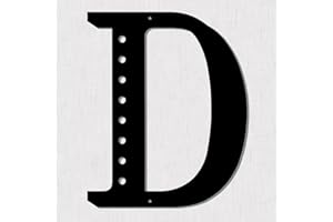 Resama 11'' Black Metal Letters for Wall Decor, Visual 3D Large Alphabet, Decorative Farmhouse Hanging Letter Sign for Living Room Bedroom Office Home Party (D)