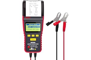 ANCEL BST500 12V/24V 100-2000 CCA Testeur de Batterie Voiture, Outil d'Analyse de Système de Démarrage et de Charge de Voiture avec Imprimante pour Camions Lourd, Voiture, Moto et Plus Noir/Rouge