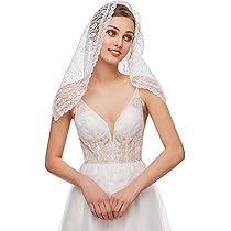 Katholischer Mantilla Schleier Mit Blumenstickerei - Weißer Spitzenschleier Für Kirche