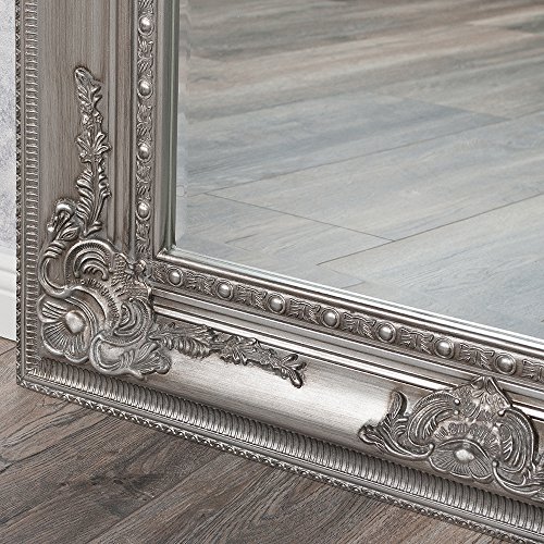 BAROCK WANDSPIEGEL Eve 200x110cm SPIEGEL ANTIK SILBER POMPÖS HOLZRAHMEN FACETTE - 6