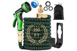 Blendra Expandable Garden Hose 200FT - Hosepipes for Garden Water Hose with 10-Way Spray Nozzle (3/4" & 1/2" Connectors) for Outdoor Gardening, Lawn Care & Home Use - Lightweight Durable