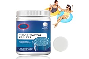 RUOJIAR 200g Pool Cleaning Tablets,Multifunctional Ch-Lorine Tablets,Ch-Lorine Tabl/ets for Swimming Pool,Chlor/ine Table/ts for 1 inch Tub,C/hlorine Tabl/ets for Hot Tub,ChLorin/e Granules for Swimming Po/ol