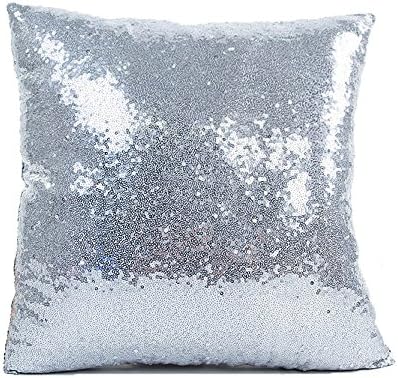 Sequins Pillow Case, Glitter Paillette Sequins Pillow Case Throw Cushion Case Decorative Glitzy Comfy Satin Solid Color Throw Pillow Cover 16"X16"