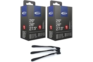 Schwalbe SV 19 Lot de 2 chambres à air 27,5 28 29'' SV 40 mm (40/62-584/635) + 3 démonte-pneus MSZweirad