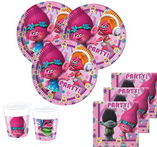 Preisvergleich Produktbild 36 Teile Trolls Party Set für 8 Kinder