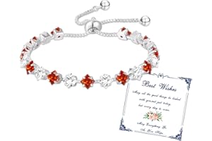 Esmoly Bracciale Donna Argento Bracciale Tennis con 12 Colori di Pietre Natali e 5A Sparkle Zircone Regolabile Regalo Compleanno Donna Ragazza