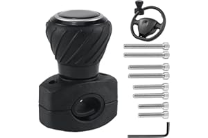 UptVin Gałka na kierownicę, zdejmowana pomoc w kierowaniu samochodem, obracana o 360°, uniwersalna gałka kierownicy do traktorów, samochodów, ciężarówek i traktorów trawnikowych