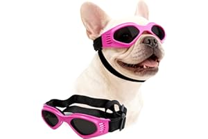 PETLESO Pet Leso Dog Goggles, Stylish Puppy Sunglasses Windproof Pink