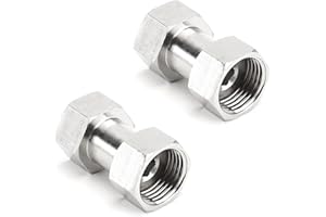 QZKJQDD 1/2" Female for Sprayer, 2PCS Stainless Steel Flexible Movable Connector, Stainless Plumbing Fittings, Connector Plumbing Fitting Water Heating Pipe for Shower Gas Water