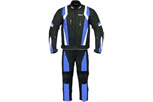 RKsports Mens Motorbike Motorcycle Trouser and Jacket Suit Combo Red Yellow Blue Black
