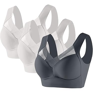 Brassière De Sport Sans Armature - 3Pack - Grande Taille - Noir Noir