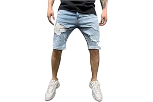 RMOON FELPA Rmoon Uomo Pantaloni Corti Jeans Denim Strappati Bermuda Shorts Estivi Regular Fit Casual Style Bermuda Jeans Uomo Pantaloncini Denim Blu Scuro Shorts Casual Estivo