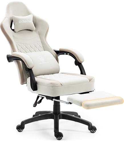 ALFORDSON Ergonomische bureaustoel, bureaustoel met warmtemassagefunctie, computerstoel van PU-leer met gewatteerde armleuningen en zachte hoofdsteun, draaibare stoel met wielen, kunstleer, grijs