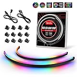 Striscia LED RGB PC indirizzabile NEON Speclux, 2x15,7 pollici WS2812 RGBIC Striscia ARGB magnetica arcobaleno per 5V 3 pin A