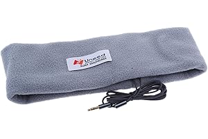 Sharplace Schlafkopfhörer Stirnband mit Kabel, Kopfhörer im Stirnband Sport, Soft Comfortable Wired Sleeping Headbands, Sport Kopfhörer Augenmasken für Yoga Training Reisen Schlaflosigkeit, Grau