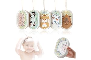 JEYORZY 5 pcs Éponge de Bain Bebe, Éponge de Bain Enfant, Éponges De Bain, Éponges Hydrophiles pour Bébé, Bain Konjac pour Bébé, Doux aux Formes Mignonnes pour Enfants, Motif aléatoire