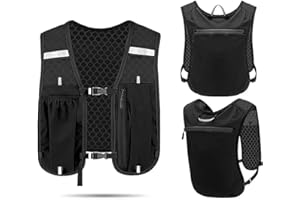 AYZDJ Gilet de Course Unisexe avec Support de téléphone et Rangement – Gilet d'hydratation réglable léger et Respirant pour la Course, Le Cyclisme et la randonnée - 1