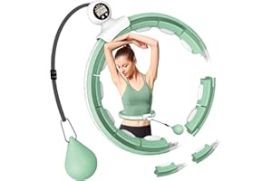 BESTYKS Smart hula hop, hula hop, z inteligentnym licznikiem, magnetyczna tarcza do utraty wagi i fitnessu, 16 zdejmowanych, regulowanych opon, dla dorosłych początkujących