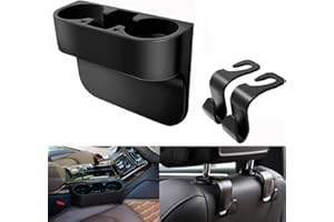 Heart Horse Universelles Auto Getränkehalter,Becherhalter Aufbewahrungsbox Multifunktionale Auto-Aufbewahrungsbox LKW-Sitzseiten-Getränkehalter Für Auto PKW LKW(mit 2 Stück Auto Haken)
