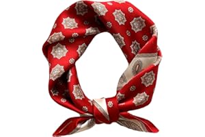Aufeel 100% Real Mulberry Silk Women Small Square Neck Scarfs 21" Lightweight Headscarf Printed Neckerchief Gift Packed