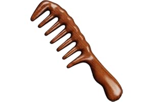 RUOXIXI 1 Pezzi Pettine di Legno Grande a Denti Larghi, Pettine da Massaggio Antistatico, Pettine per Capelli, Legno di Sandalo, Adatto per Capelli Lunghi, Permanente, Cura dei Capelli (20 cm)