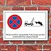 Produktbild Schild Parkverbot Halteverbot Parken verboten abschleppen Piktogramm Alu-Verbund 300 x 200 mm