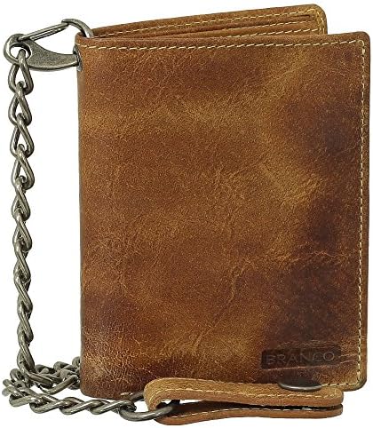 Luxury Leather Biker Wallet with Chain Biker Wallet Purse Various Colours Black, Brown, Beige 10 cm, beige