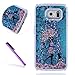 Produktbild Samsung Galaxy S7 Edge Hülle,Samsung Galaxy S7 Edge Case,Galaxy S7 Edge Hülle,EMAXELERS 3D Kreative Silber Blau Liquid Fließen Flüssig Transparent Bling Hart PC Hardcase Hüllen Case Cute Rosa Herz Löwenzahn Tier Blumen Muster Serie Dynamisch Treibsand Flüssige Fließend Glitzer Shiny Glanz Sparkle Clear Hart Plastik Tasche Kristall Handytasche Hülle Etui Case Cover Für Samsung Galaxy S7 Edge,Blue Liquid-Umbrella Girl