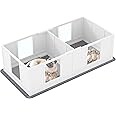 PawHut Whelping Box for Dogs with Water-Resistant Washable Whelping Pad, Dog Whelping Box with Clear Panels, Adjustable Entrance, Two Room Design, Non-Slip Foot Pads, for Small Dogs, 164 x 80cm