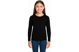 A2Z 4 Kids Girls Plain Long Sleeve T Shirts Soft Feel PE School T Shirts Round Neck Stretchy Tops Casual Everyday Basic Layering Shirt Activewear Kids Top Tees Ages 7-13 Years