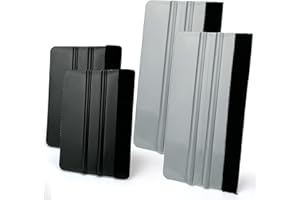 Umaki 4pcs Plastic Felt Squeegee, With Two Size 8 * 15CM and 7 * 10CM, for Vinyl Wrap Window Tint Film Wallpaper Smoother Decal Applicator, Scratchless Smoothing Tool