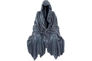 ZOOMPIL Svart Grim Reaper-staty, staty av Grim Reaper i konstharts, skräckdekoration, med konstgjort blod Halloween 100 ml fö